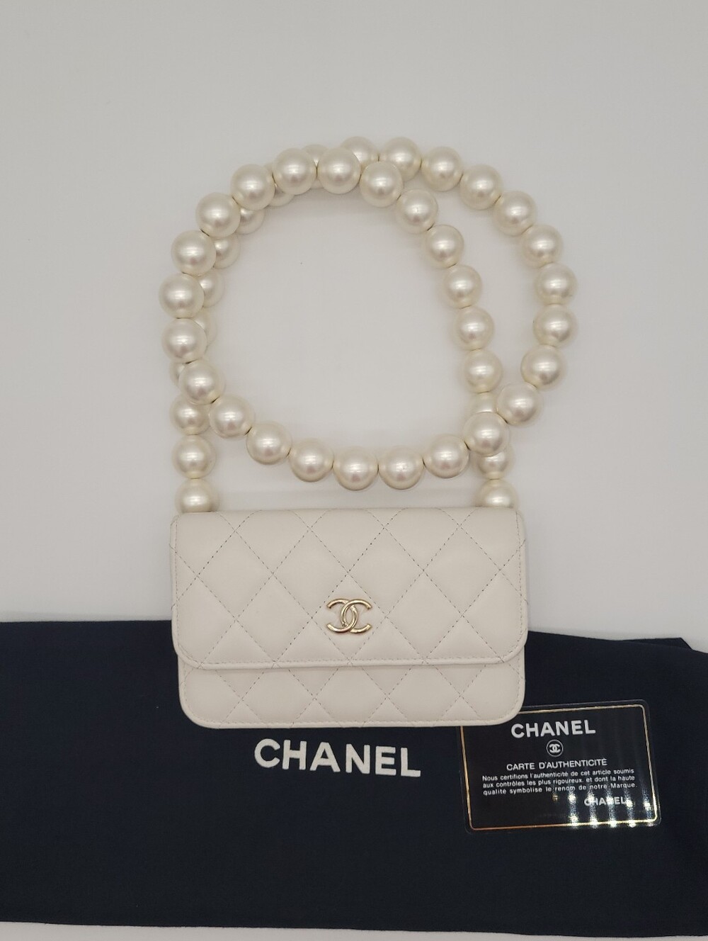 CHANEL Quilted Mini Maxi Pearls WOC